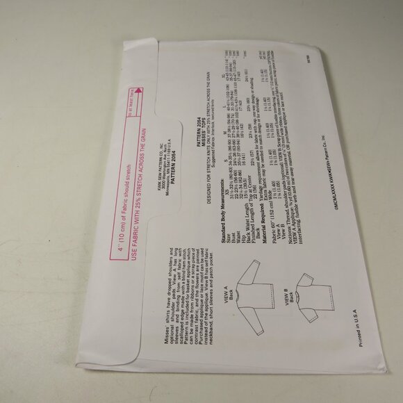 Kwik Sew 2054 Sewing Pattern Shirt UNCUT NEW short sleeve, long sleeve shirt - Picture 3 of 5